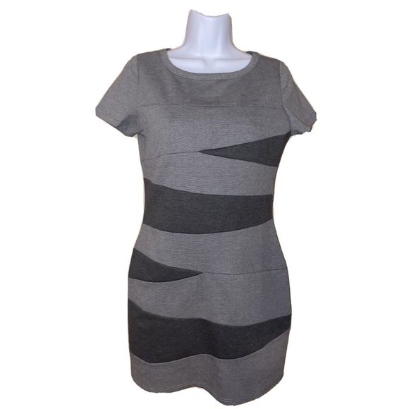 MM Couture by Miss Me medium stretch business office dress gray black - Picture 1 of 8